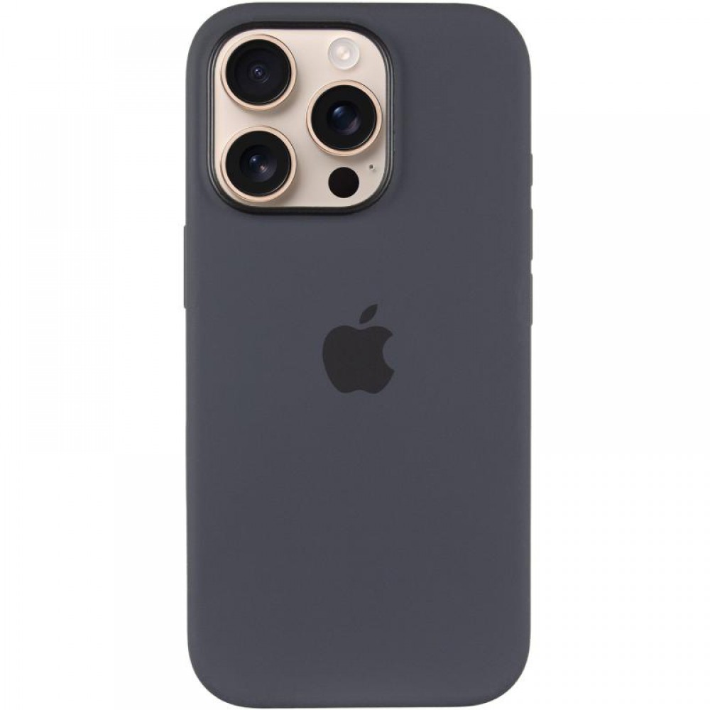 Чохол Silicone case (AAA) with Magsafe and Animation (button) для Apple iPhone 16 Pro (6.3") Black