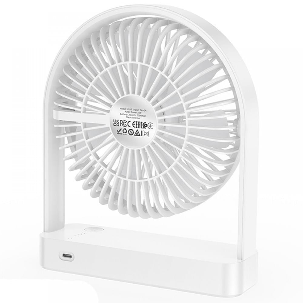Настільний вентилятор Hoco HX65 ultra-thin desktop fan 2000 mAh White