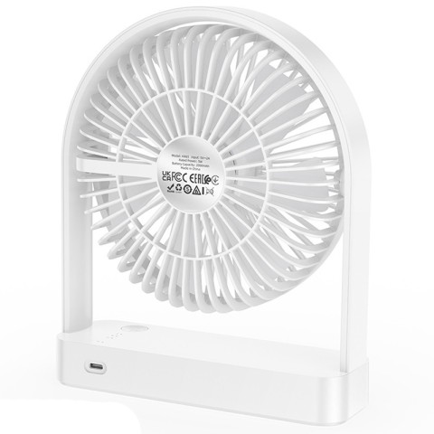 Настільний вентилятор Hoco HX65 ultra-thin desktop fan 2000 mAh White