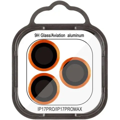 Захисне скло Metal Classic на камеру (у упак.) для Apple iPhone 17 Pro (6.3") / 17 Pro Max (6.9") Помаранчевий / Orange