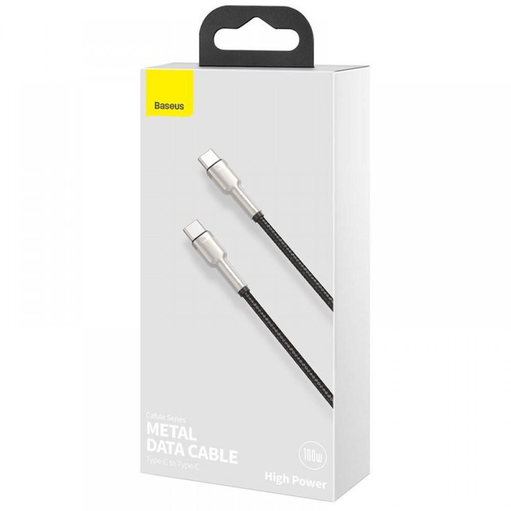 Дата кабель Baseus Cafule Series Metal Type-C to Type-C 100W (1m) (CATJK-C) Чорний