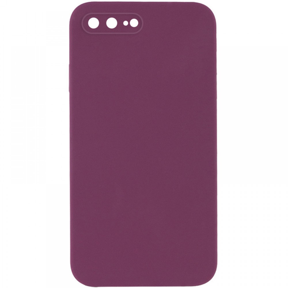 Чохол Silicone Case Square Full Camera Protective (AA) NOLOGO для Apple iPhone 7 plus/8 plus (5.5") Бордовий / Maroon