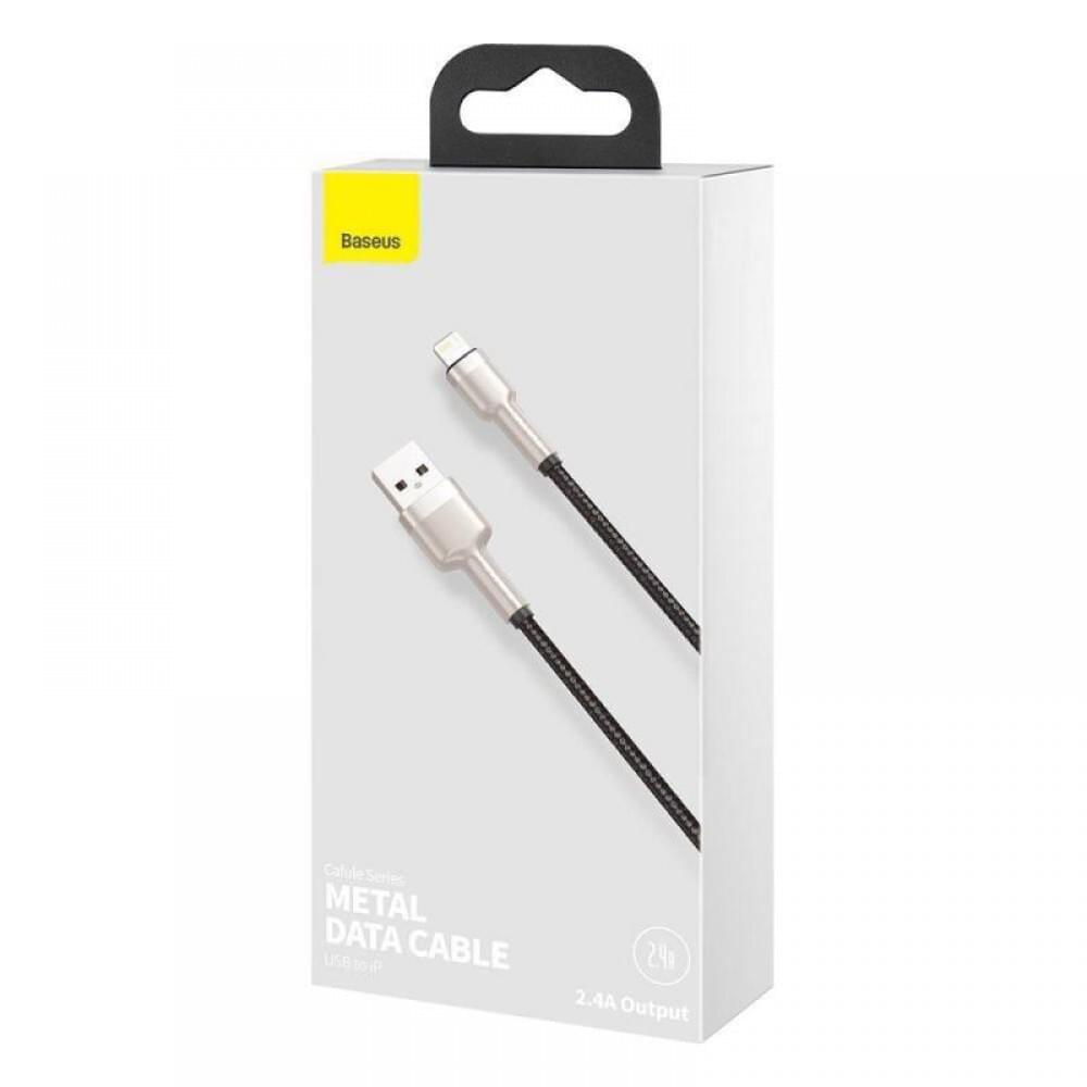 Дата кабель Baseus Cafule Series Metal USB to Lightning 2.4A (2m) (CALJK-B0) Black