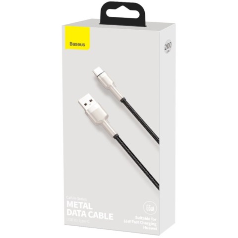 Дата кабель Baseus Cafule Metal Data USB to Type-C 66W (2m) (CAKF0002) Black
