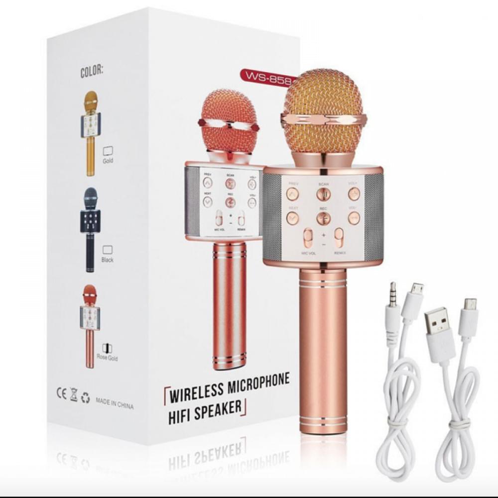 Караоке Мікрофон-колонка WS858 Pink