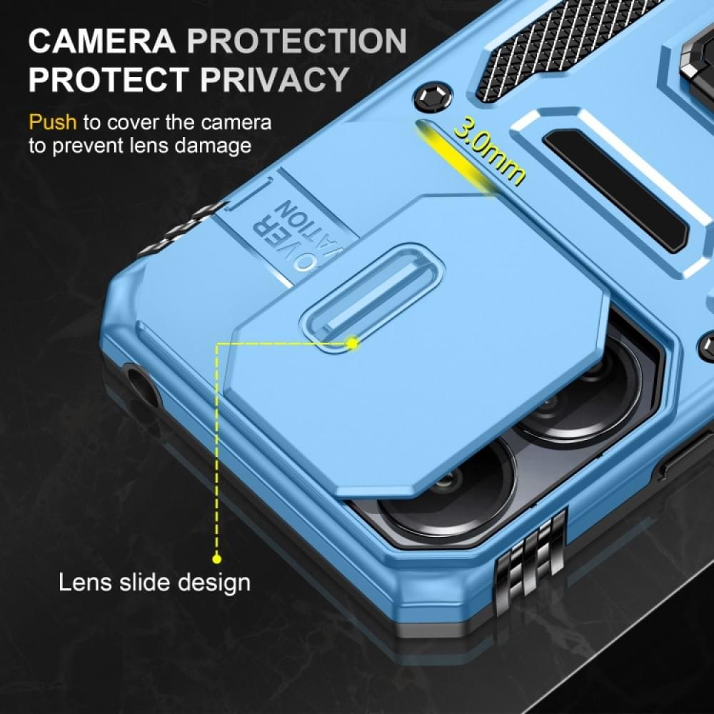 Ударостійкий чохол Camshield Army Ring для Xiaomi Redmi 13C / Poco C65 Блакитний / Light Blue