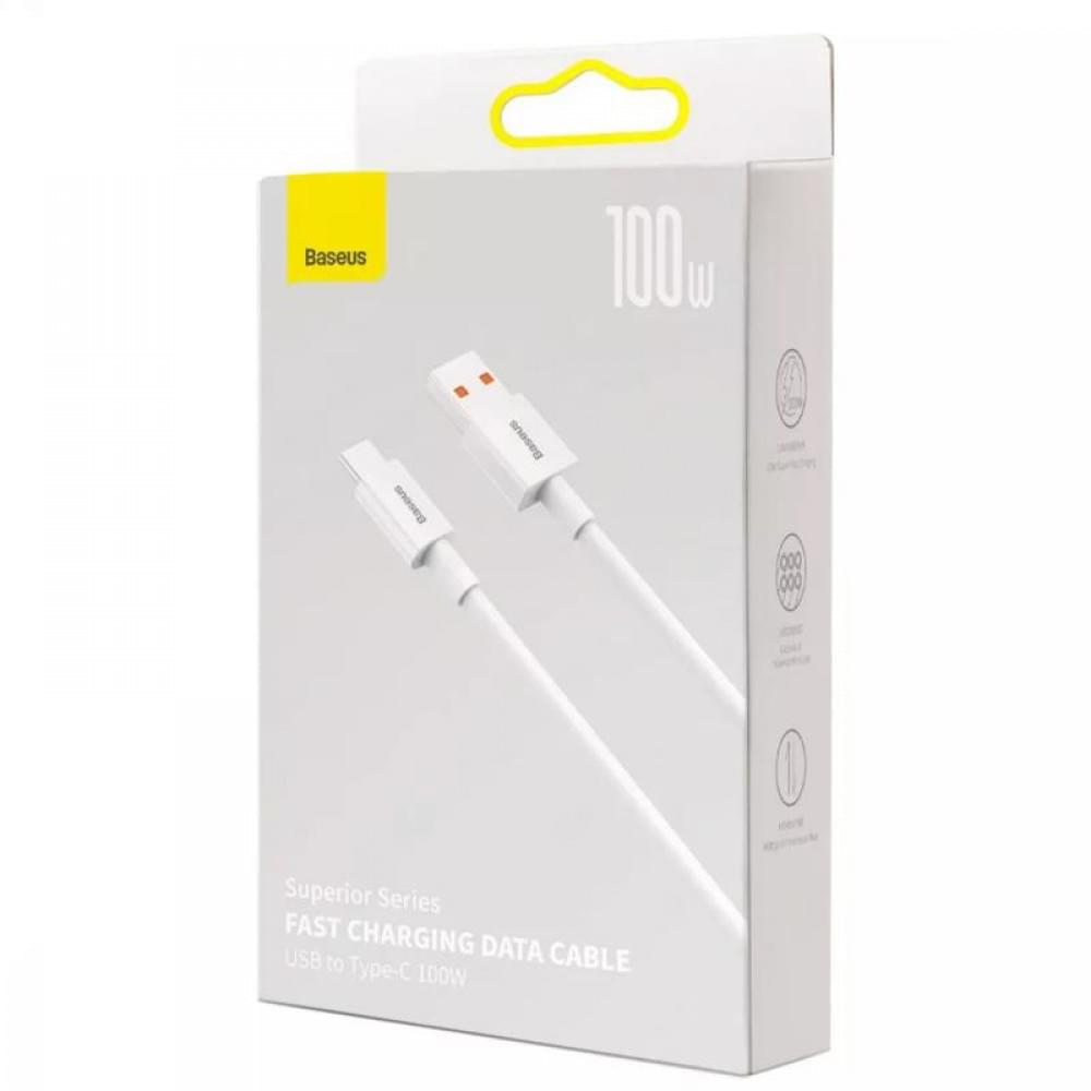 Дата кабель Baseus Superior Series Fast Charging USB to Type-C 100W (1.5m) (P10320102214) Moon White Дата кабель Baseus Superior Series Fast Charging USB to Type-C 100W (1.5m) (P10320102214) Moon White