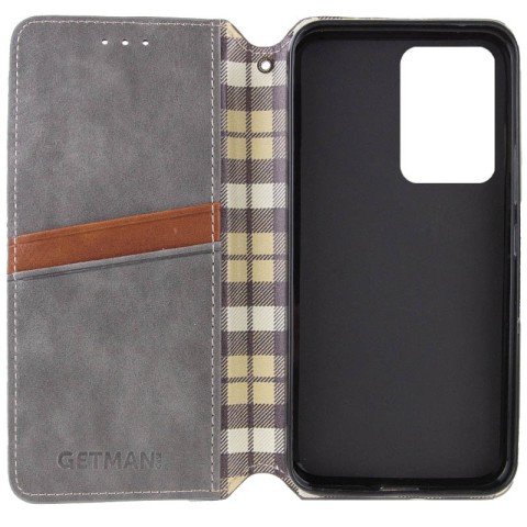 Шкіряний чохол-книжка GETMAN Cubic (PU) для Samsung Galaxy S24+ Сірий