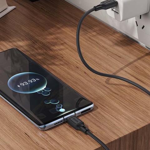 Дата кабель Hoco X90 Cool silicone Type-C to Type-C 60W (1m) Black