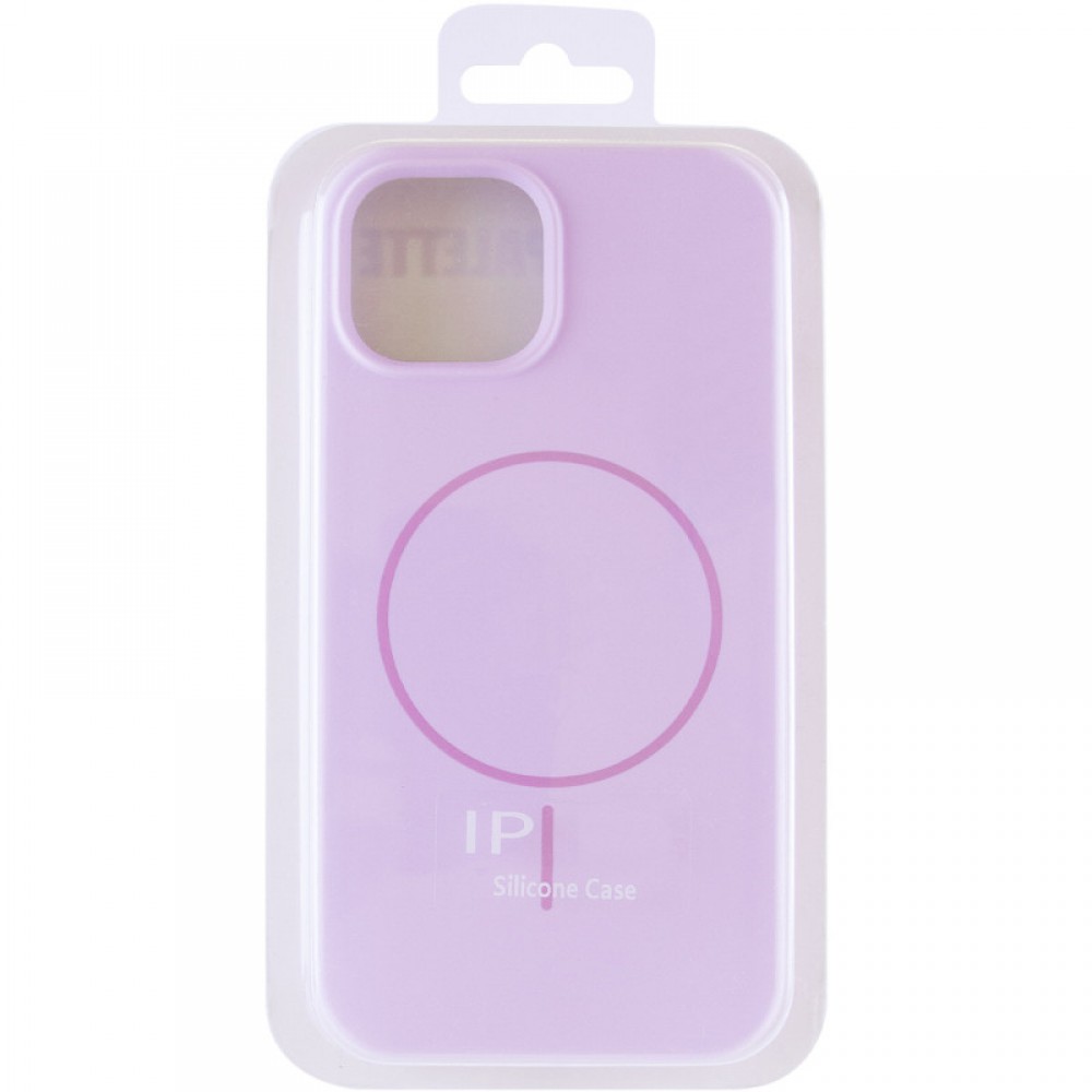Чохол Silicone Case Full Protective (AA) NO LOGO with MagSafe для Apple iPhone 13 (6.1") Бузковий / Lilac