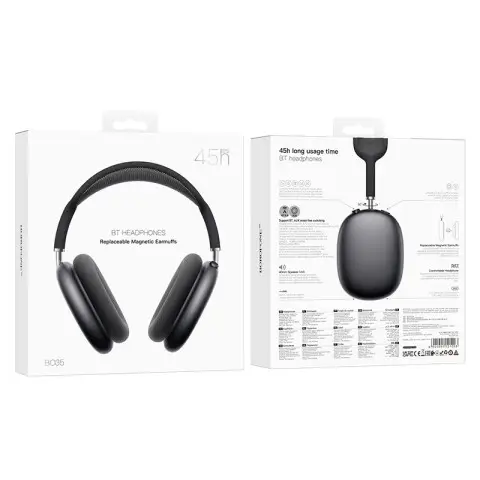 Накладні бездротові навушники Borofone BO35 Plus Adorable ANC Deep space gray