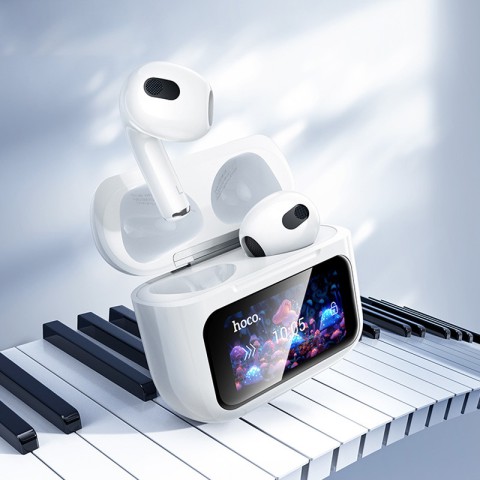 Бездротові TWS навушники Hoco EW81 Elegant with Touch Screen ANC White
