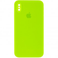 Чехол Silicone Case Square Full Camera Protective (AA) для Apple iPhone XS / X (5.8")