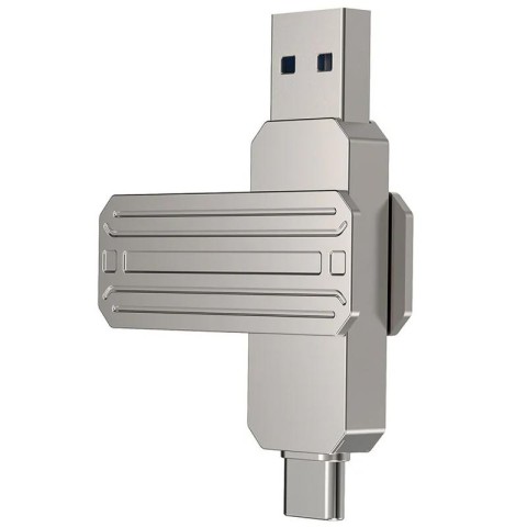 Флеш-накопичувач WIWU WI-FD003 Infinite 2in1 Type-C USB 3.2 - 128 GB Silver