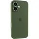 Чохол Silicone Case Full Camera Protective (AA) для Apple iPhone 16 (6.1") Зелений / Dark Olive