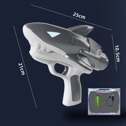 Водяний акумуляторний пістолет Shark Water Gun 185-68 (300ml) with lithium battery Grey