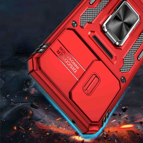 Ударостійкий чохол Camshield Army Ring для Samsung Galaxy A35 / A55 Червоний / Red