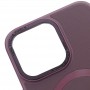 Шкіряний чохол Bonbon Leather Metal Style with MagSafe для Apple iPhone 15 Pro Max (6.7") Бордовий / Plum