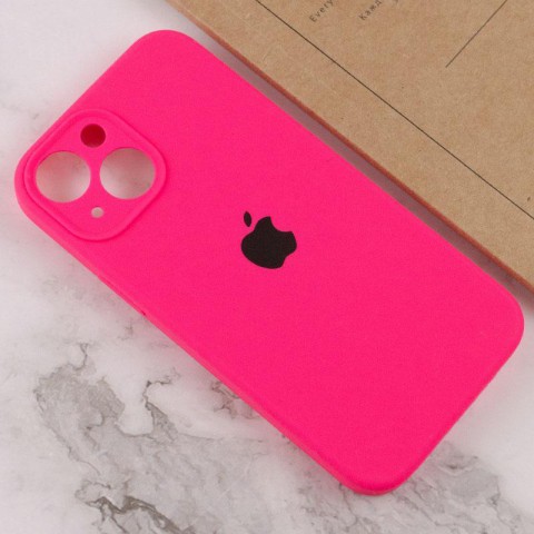 Чохол Silicone Case Full Camera Protective (AA) для Apple iPhone 15 Plus (6.7") Рожевий / Barbie pink