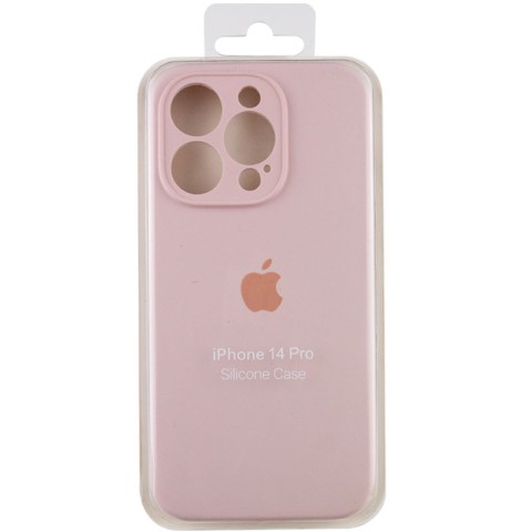 Чохол Silicone Case Full Camera Protective (AA) для Apple iPhone 15 Pro (6.1") Рожевий / Chalk Pink