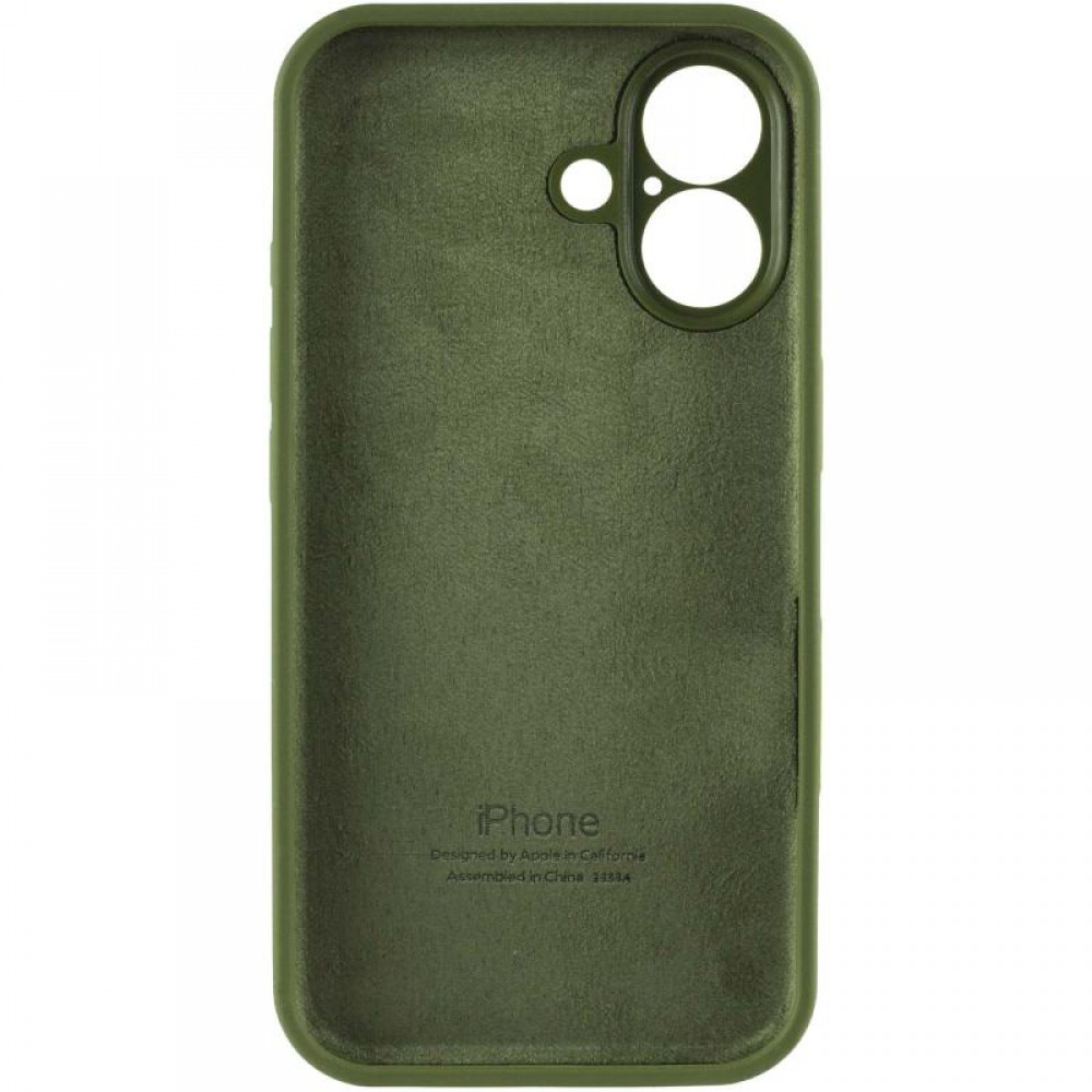 Чохол Silicone Case Full Camera Protective (AA) для Apple iPhone 16 (6.1") Зелений / Dark Olive
