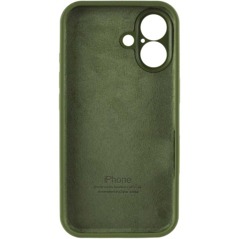 Чохол Silicone Case Full Camera Protective (AA) для Apple iPhone 16 (6.1") Зелений / Dark Olive