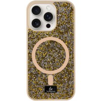 TPU чохол Bling World Rock Diamond with MagSafe для Apple iPhone 16 Pro (6.3") Gold
