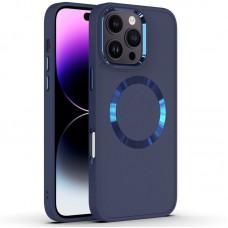 TPU чохол Bonbon Metal Style with MagSafe для Apple iPhone 16 Pro (6.3") Синій / Cosmos Blue