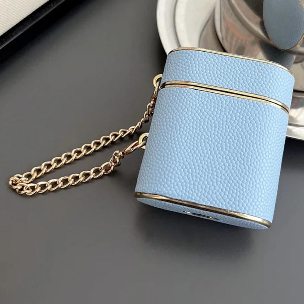 Шкіряний футляр Suitcase для навушників AirPods 1/2 Blue