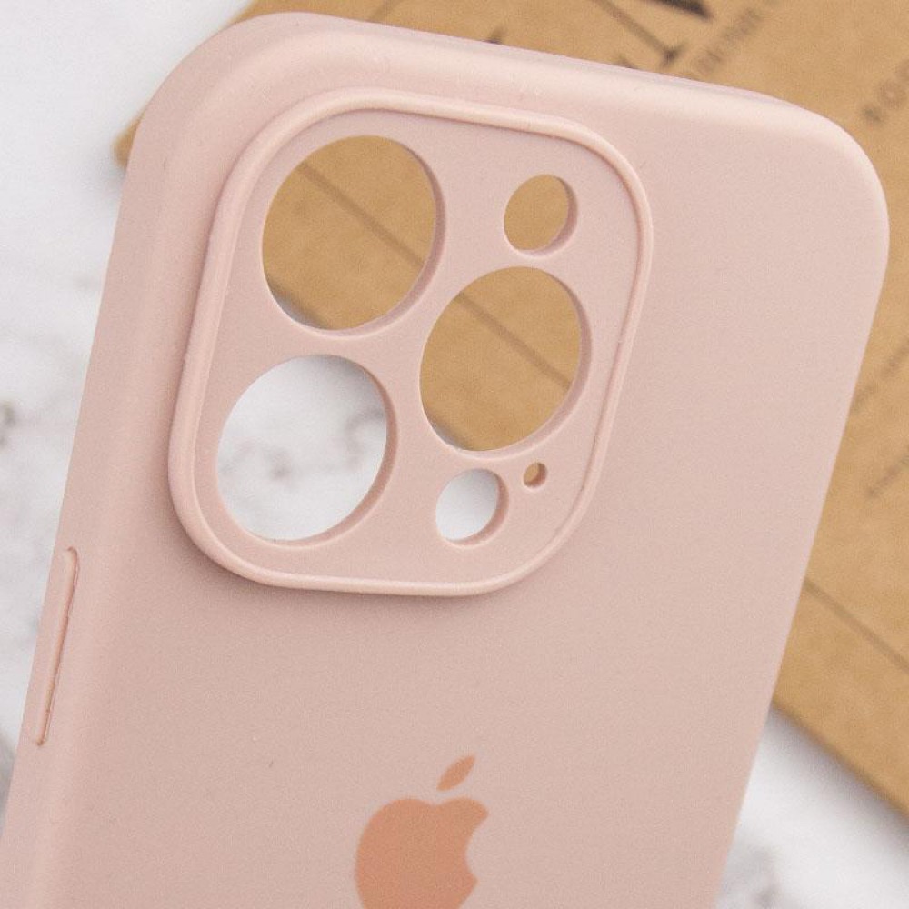Чохол Silicone Case Full Camera Protective (AA) для Apple iPhone 14 Pro (6.1") Рожевий / Pink Sand