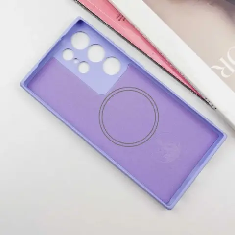 Чохол Silicone Cover Lakshmi Full Camera (AA) with MagFit для Samsung Galaxy S23 Ultra Бузковий / Dasheen