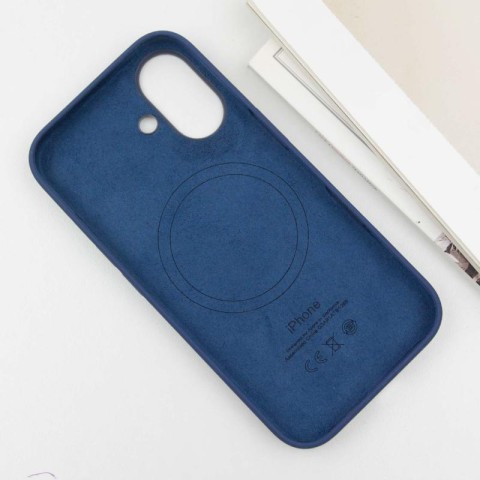 Чохол Silicone case (AAA) with Magsafe and Animation (button) для Apple iPhone 16 (6.1") Denim