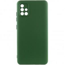 Чохол TPU GETMAN Liquid Silk Full Camera для Samsung Galaxy A51 Зелений / Dark green