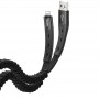 Дата кабель Hoco U78 "Cotton treasure elastic" lightning (1.2М) Чорний