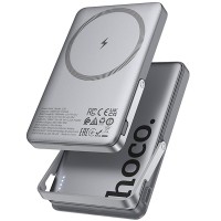 Портативний ЗП Power Bank Hoco Q36 Sunlight magnetic suction+holder PD20W з БЗП 5000 mAh Metal grey