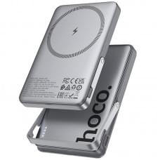 Портативний ЗП Power Bank Hoco Q36 Sunlight magnetic suction+holder PD20W з БЗП 5000 mAh Metal grey