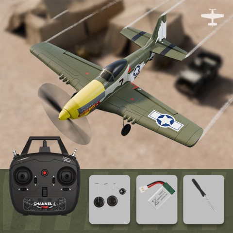 Літак на радіокеруванні SCHE W551 Four-channel Stunt Fighter Green