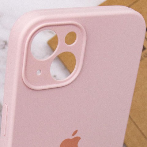 Чохол Silicone Case Full Camera Protective (AA) для Apple iPhone 15 Plus (6.7") Рожевий / Chalk Pink