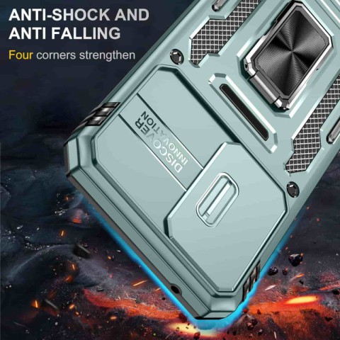 Ударостійкий чохол Camshield Army Ring для Samsung Galaxy A36 5G / A56 5G Зелений / Light Green