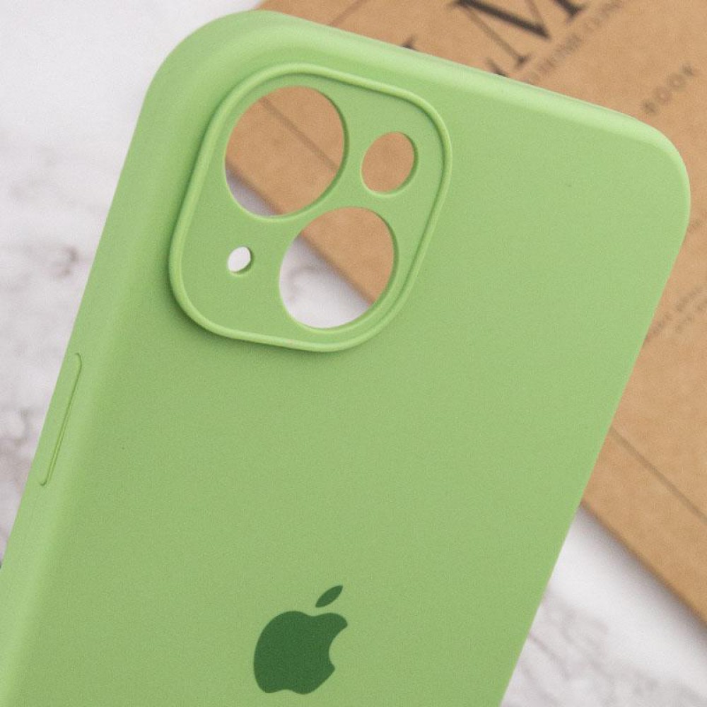 Чохол Silicone Case Full Camera Protective (AA) для Apple iPhone 15 (6.1") М'ятний / Mint