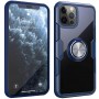 TPU+PC чохол Deen CrystalRing for Magnet (opp) для Apple iPhone 12 Pro / 12 (6.1") Безбарвний / Темно-синій