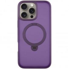 TPU+PC чохол Metal Buttons with MagSafe Colorful HQ Ring для Apple iPhone 16 Pro (6.3") Purple