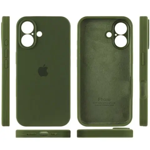 Чохол Silicone Case Full Camera Protective (AA) для Apple iPhone 16 (6.1") Зелений / Dark Olive
