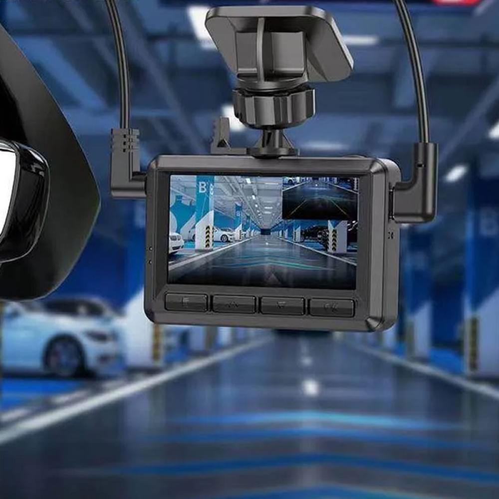 Відеореєстратор Hoco DV3 2.45-inch display with rear camera (1080P+720P) Black