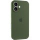 Чохол Silicone Case Full Camera Protective (AA) для Apple iPhone 16 Plus (6.7") Зелений / Dark Olive