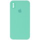 Чохол Silicone Case Square Full Camera Protective (AA) для Apple iPhone X / XS (5.8") Бірюзовий / Turquoise