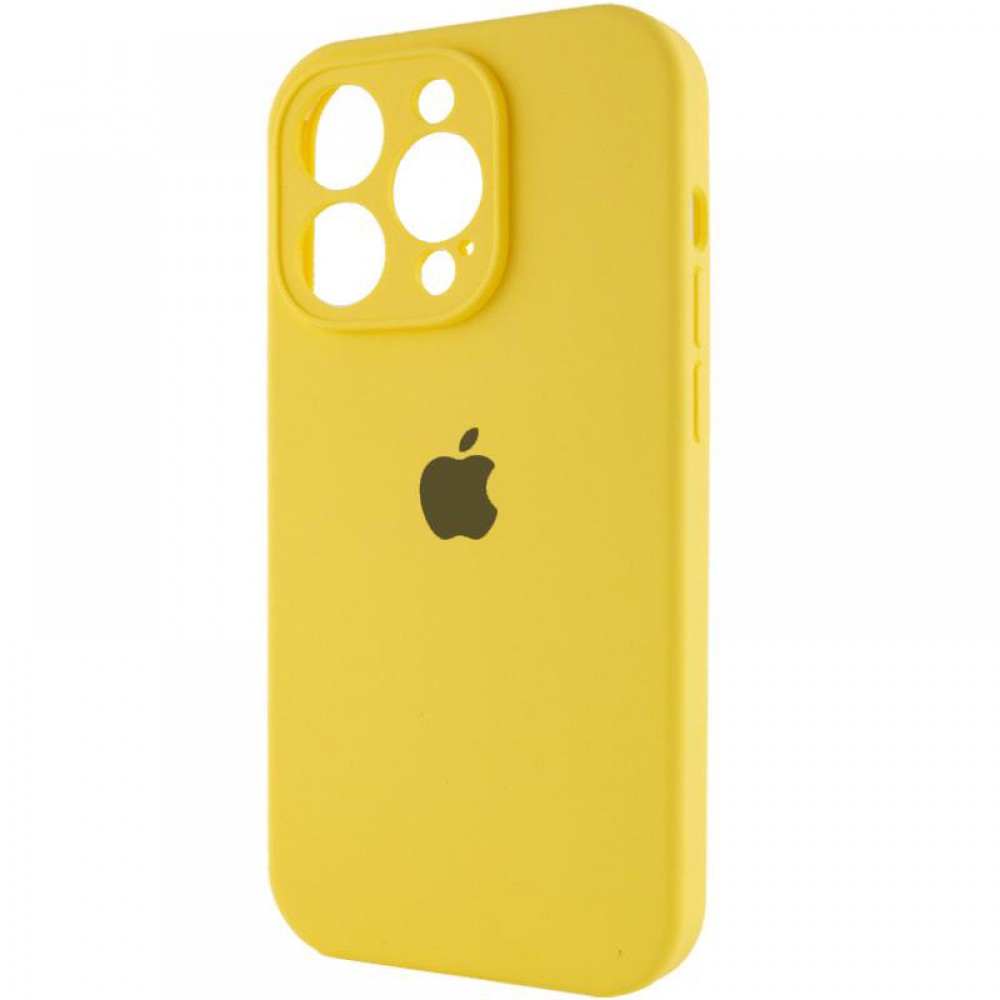 Чохол Silicone Case Full Camera Protective (AA) для Apple iPhone 14 Pro (6.1") Жовтий / Yellow