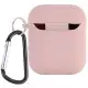 Силіконовий футляр з мікрофіброю для навушників Airpods 1/2 Рожевий / Pink Sand