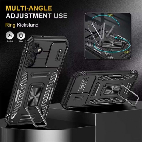 Ударостійкий чохол Camshield Army Ring для Samsung Galaxy S24+ Чорний / Black