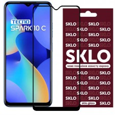 Захисне скло SKLO 3D (full glue) для TECNO Spark 10C Чорний